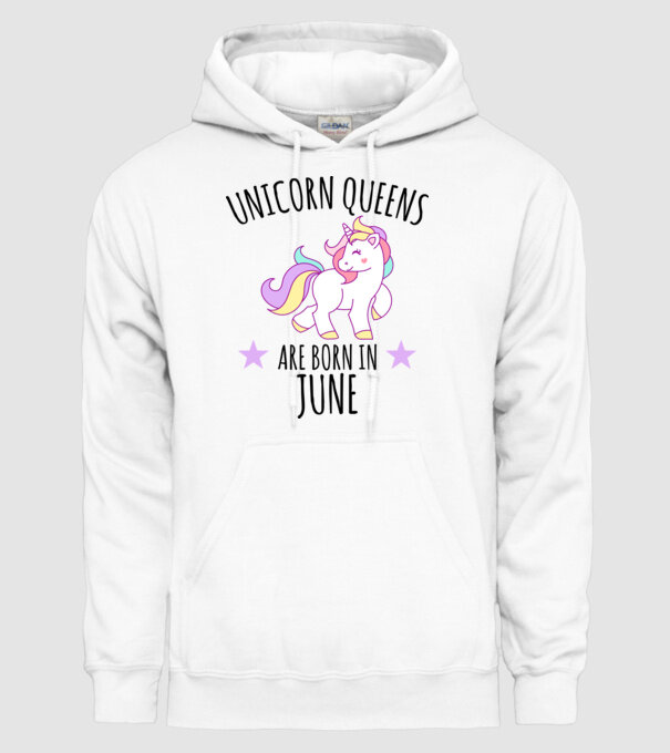Unicorn queens are born in - June model alb pe tricou