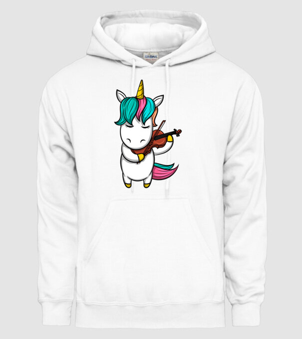 Unicorn Violin model alb pe tricou