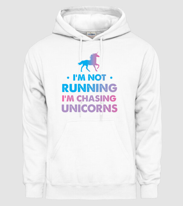 Unicorn Alergare model alb pe tricou