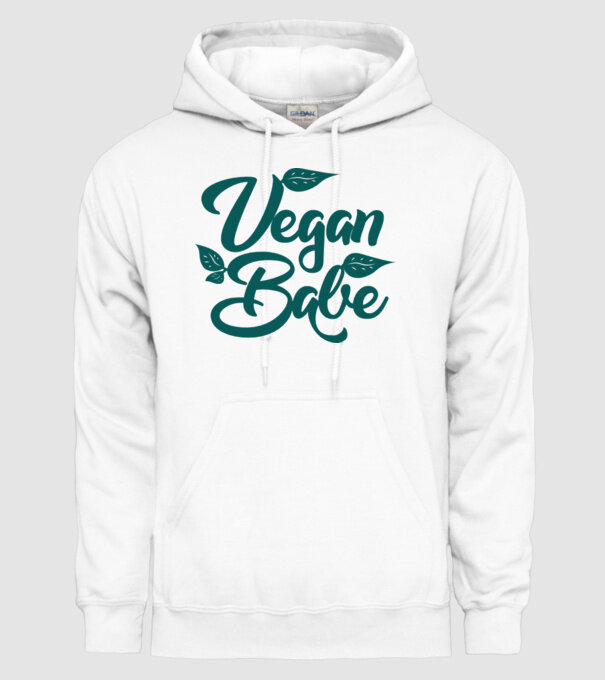 Vegan Babe model alb pe tricou