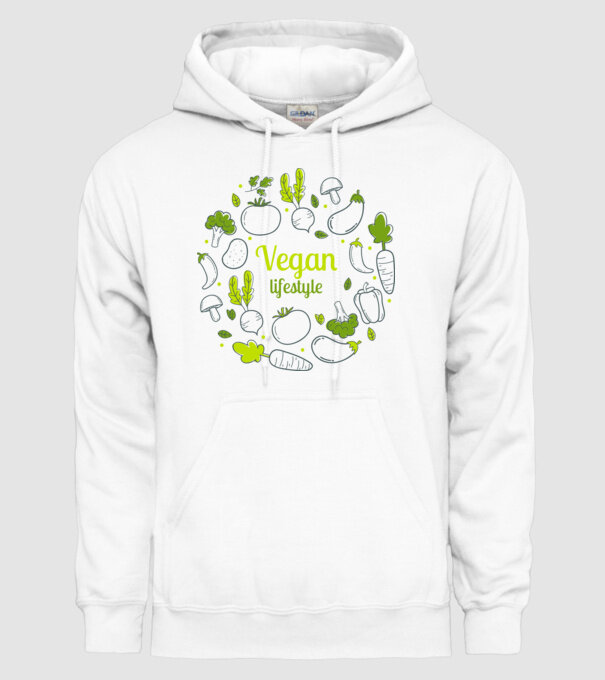 vegan lifestyle model alb pe tricou