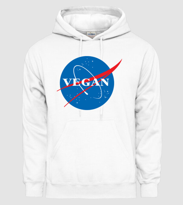 vegan nasa model alb pe tricou