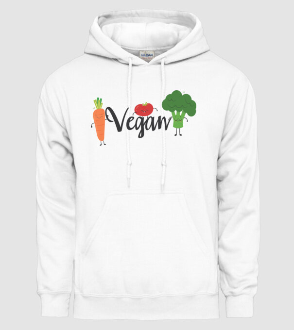 Vegan veggies model alb pe tricou