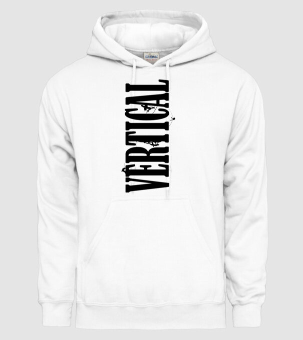 Vertical model alb pe tricou