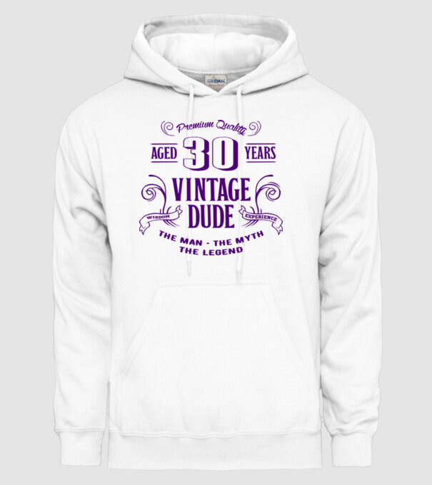 Vintage Dude - 30 model alb pe tricou