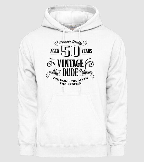 Vintage Dude - 50 model alb pe tricou