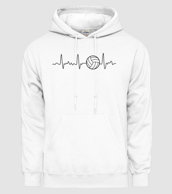 Volleyball heartbeat model alb pe tricou