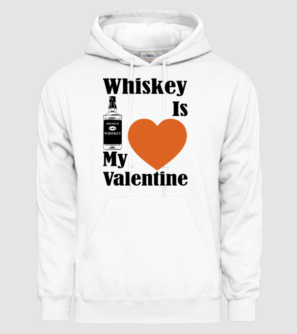 Whiskey Valentine model alb pe tricou