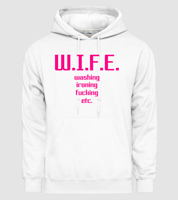 WIFE 3 model alb pe tricou