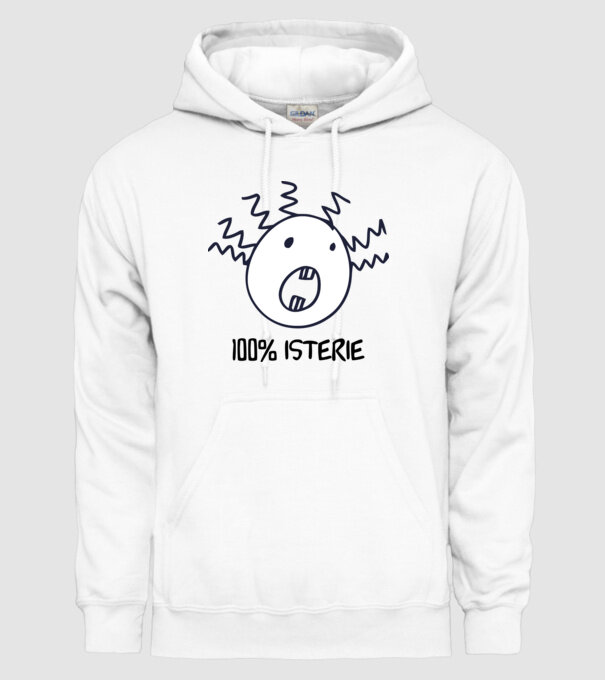 100% isterie model alb pe tricou