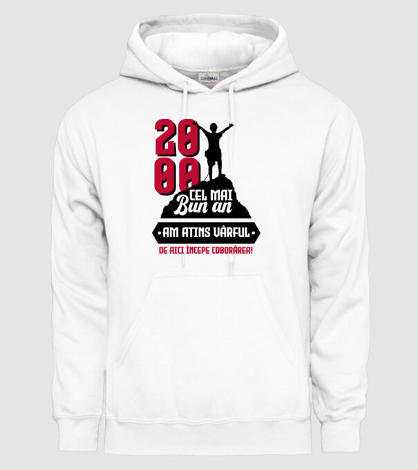 2000 cel mai bun an. Am atins vârful, de aici începe coborârea. model alb pe tricou