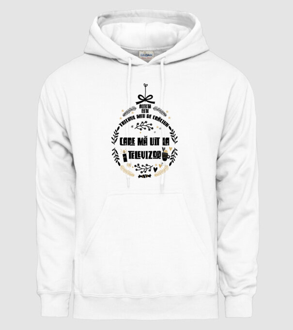 acesta este tricoul meu de Crăciun_care ma uit la televizor model alb pe tricou