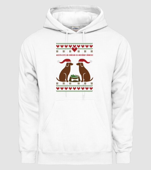 acesta este un Crăciun cu adevărat câinesc! model alb pe tricou