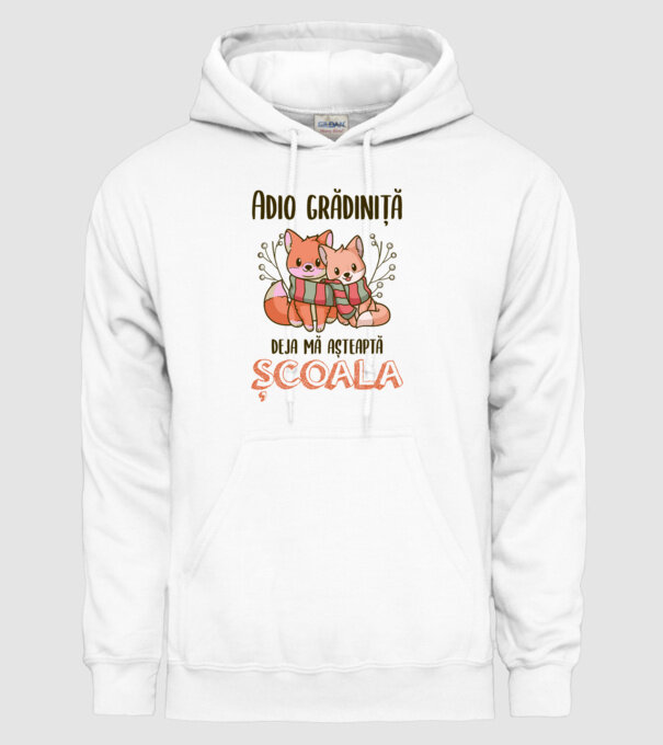 Adio grădiniță, deja mă așteaptă școala model alb pe tricou