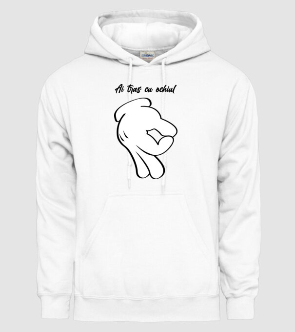 Ai tras cu ochiul model alb pe tricou
