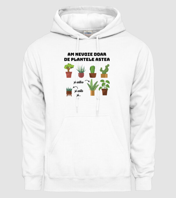 am nevoie doar de plantele astea model alb pe tricou