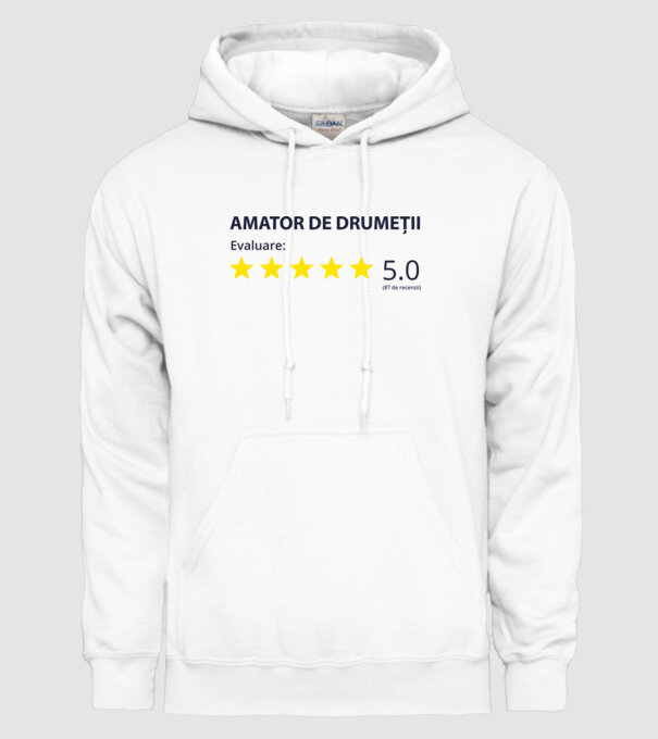 amator de drumeții evaluare model alb pe tricou