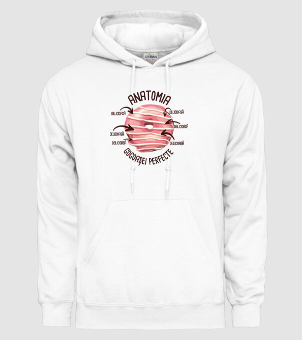 anatomia gogoașei perfecte: delicioasă model alb pe tricou
