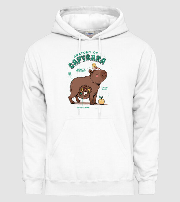 Anatomy of Capybara model alb pe tricou