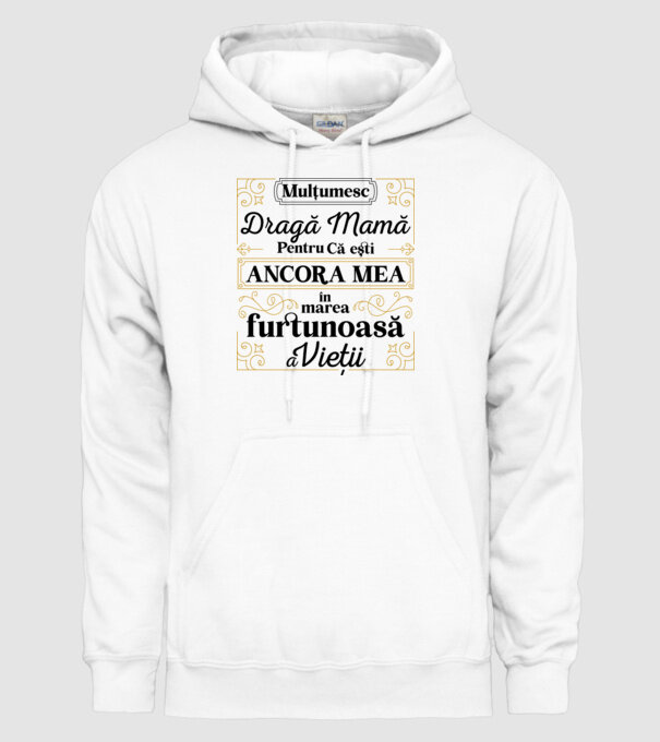 Ancora mea model alb pe tricou