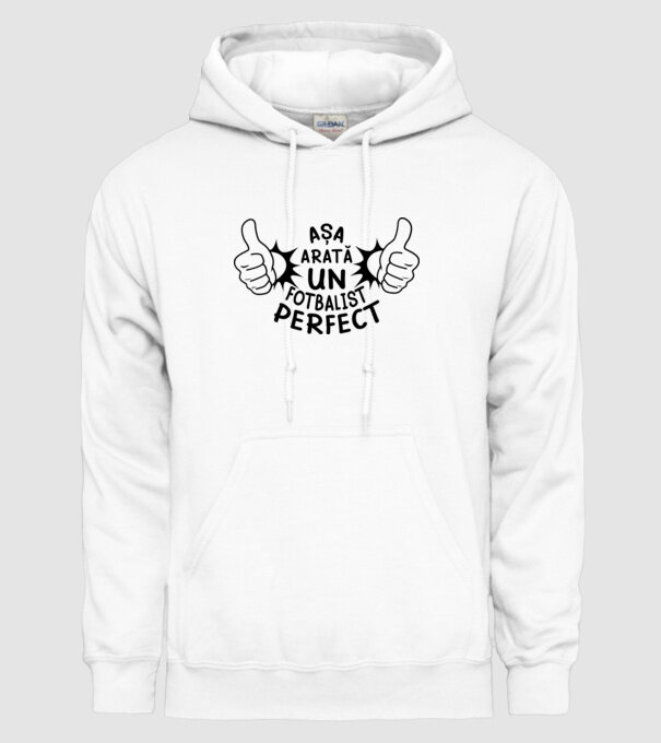 Așa arată un FOTBALIST perfect model alb pe tricou