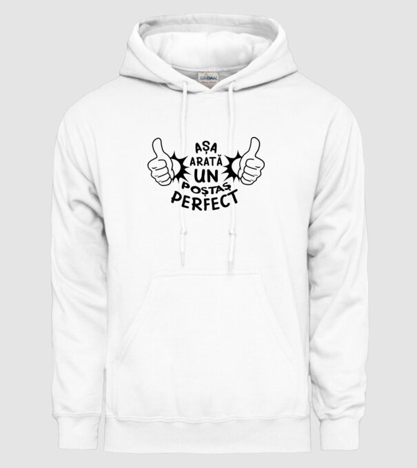 Așa arată un poștaș perfect model alb pe tricou
