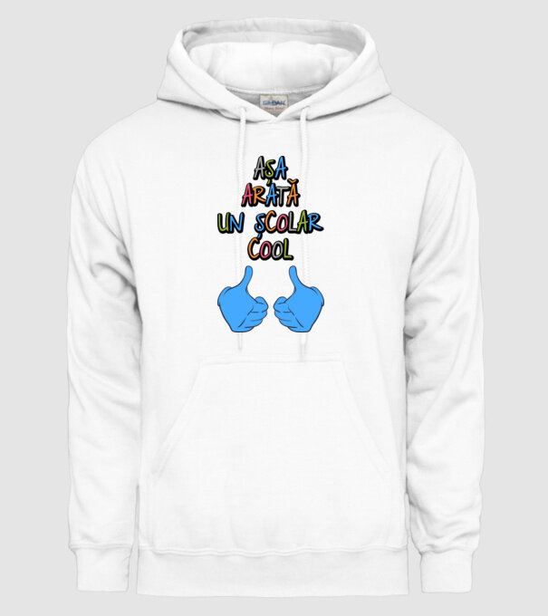 așa arată un școlar cool model alb pe tricou