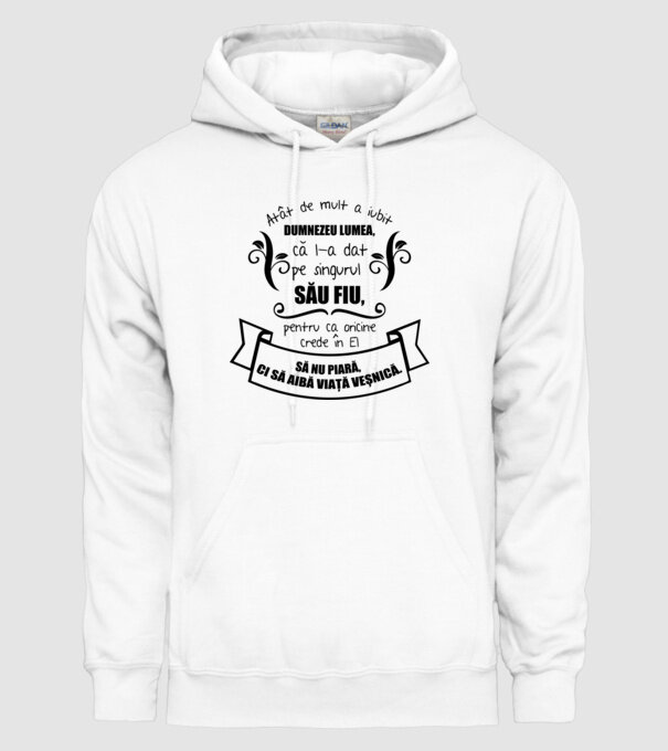 Atât de mult a iubit Dumnezeu lumea model alb pe tricou