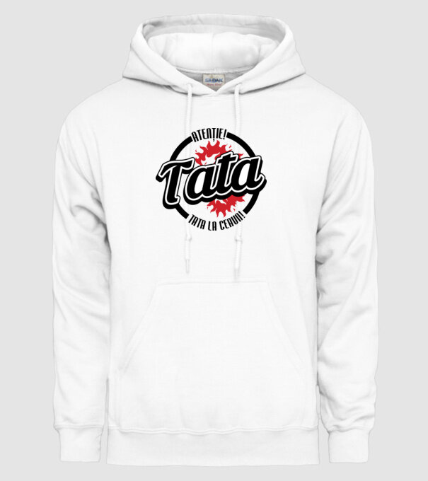 Atenție! Tata la ceaun! model alb pe tricou