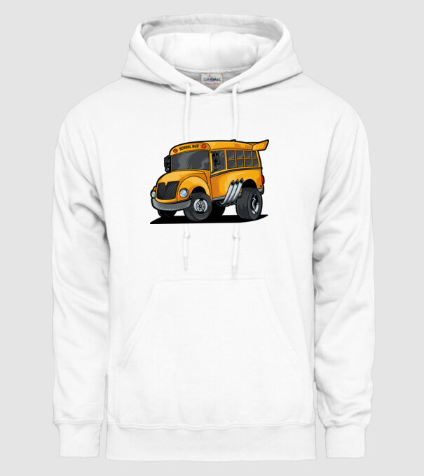 Autobuze model alb pe tricou