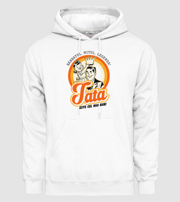 Bărbatul, mitul, legenda! Tata este cel mai bun! model alb pe tricou