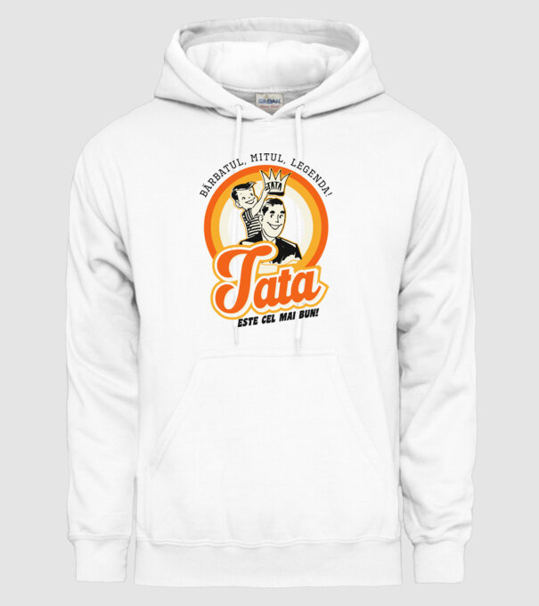 Bărbatul, mitul, legenda! Tata este cel mai bun! model alb pe tricou