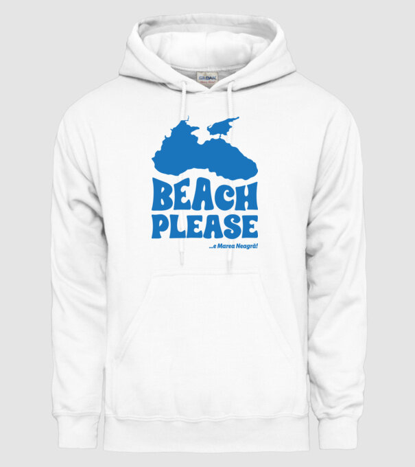 Beach please, e Marea Neagră! model alb pe tricou