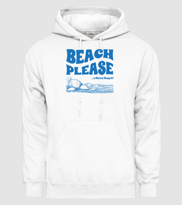 Beach please, e Marea Neagră! model alb pe tricou