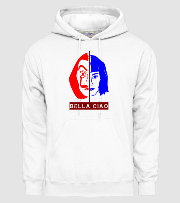 bella ciao tokyo model alb pe tricou