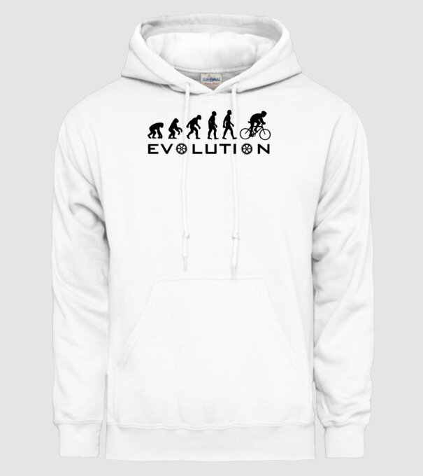 Bike evolution model alb pe tricou