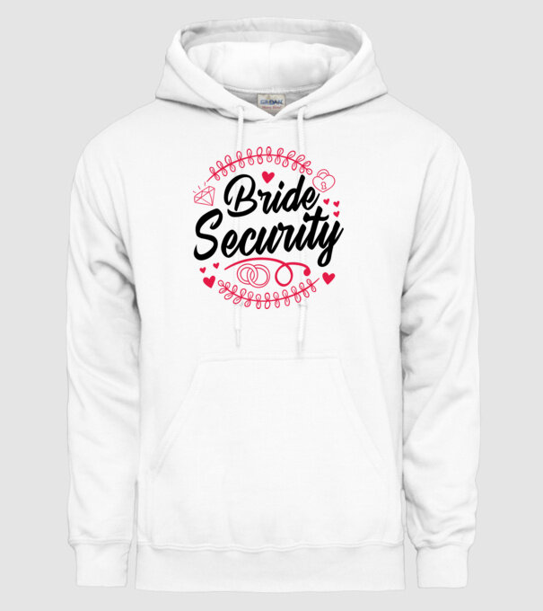 Bride Security model alb pe tricou