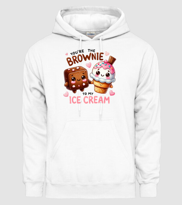 Brownie to my Ice Cream model alb pe tricou