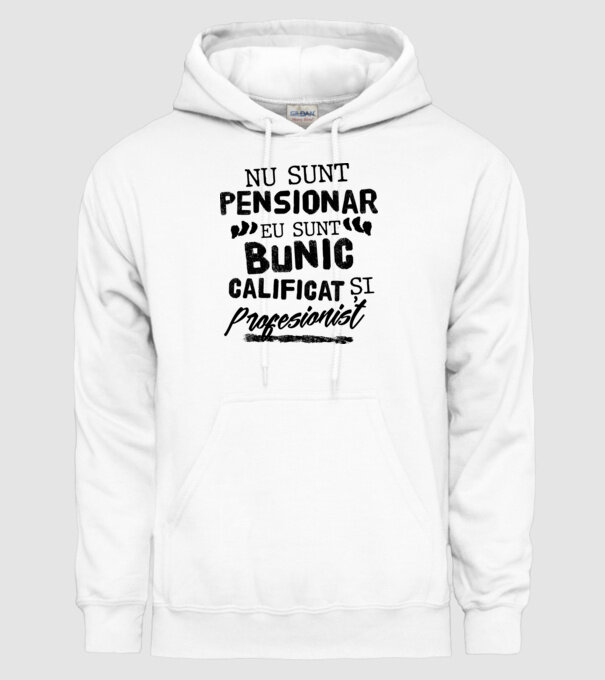 Bunicul profesionist model alb pe tricou