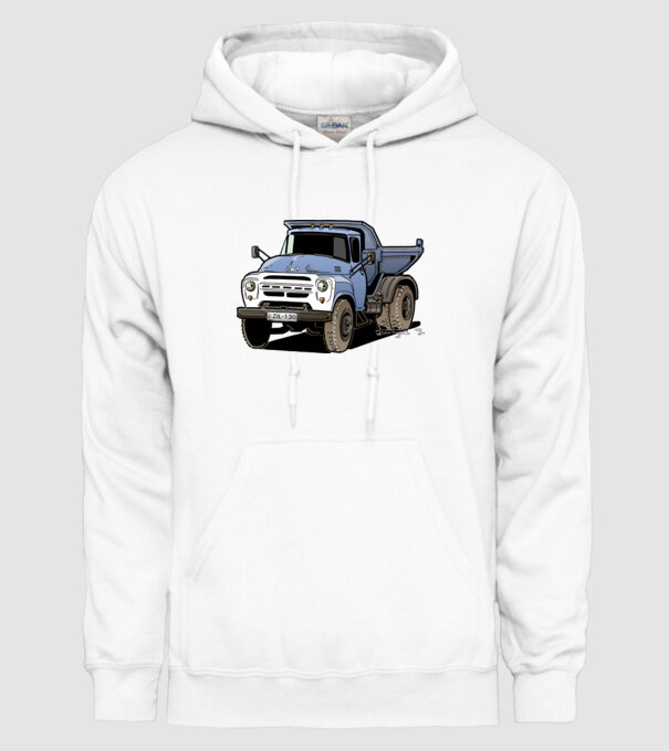 Camioane model alb pe tricou