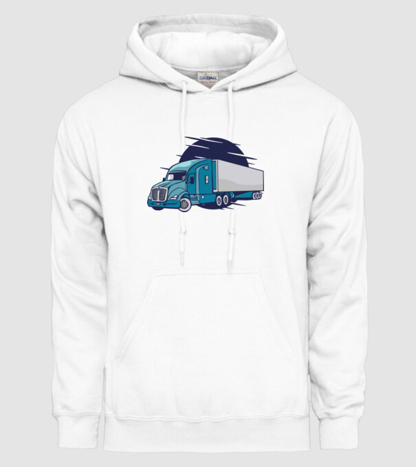 Camioane model alb pe tricou