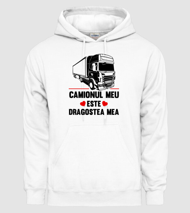 camionul meu este dragostea mea model alb pe tricou