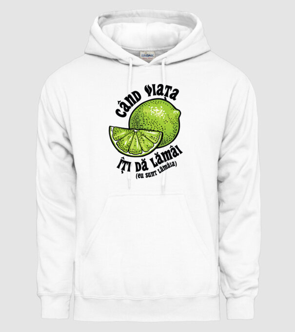 când viața îți dă lămâi (eu sunt lămâia) model alb pe tricou