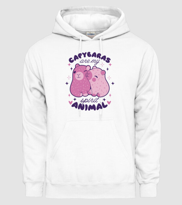 Capybaras are my spirit animal model alb pe tricou
