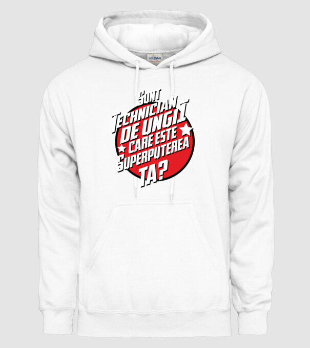 sunt tehnician de unghii, care este superputerea ta? model alb pe tricou