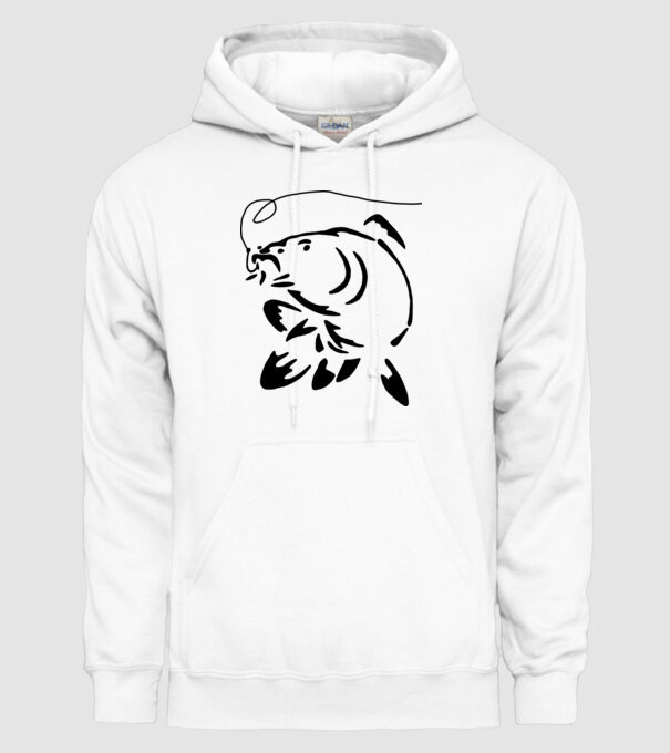 Carp model alb pe tricou