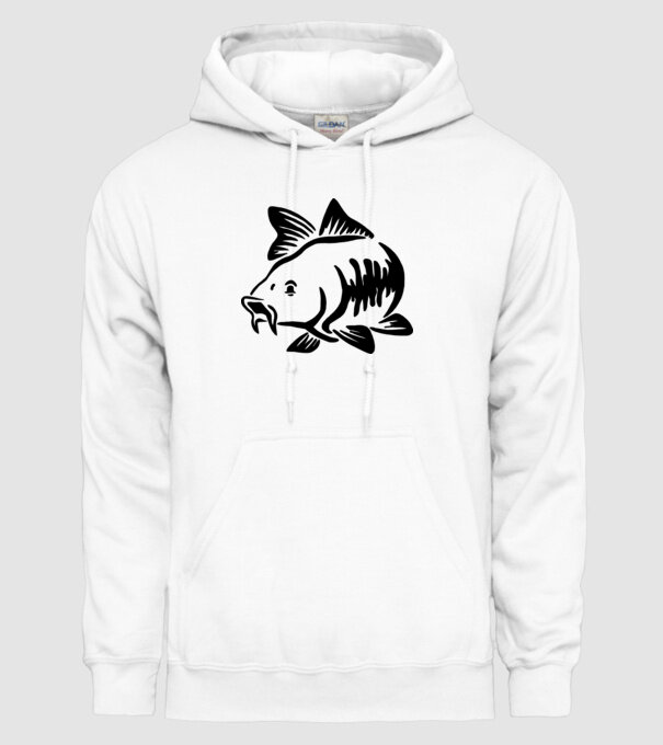 Carp model alb pe tricou