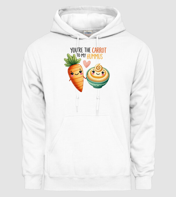 Carrot to my Hummus model alb pe tricou