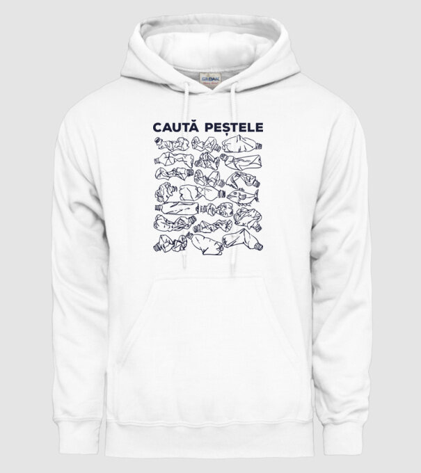 Caută peștele model alb pe tricou
