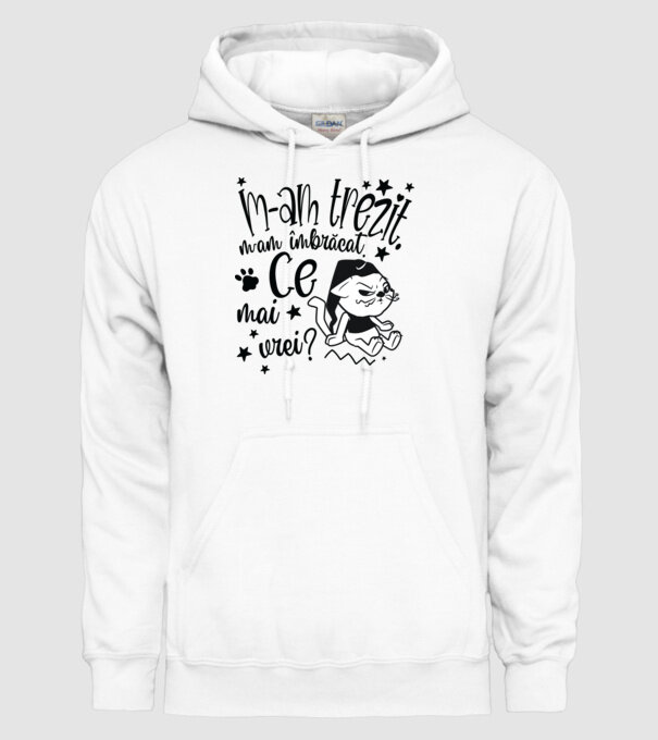 Ce mai vrei? model alb pe tricou